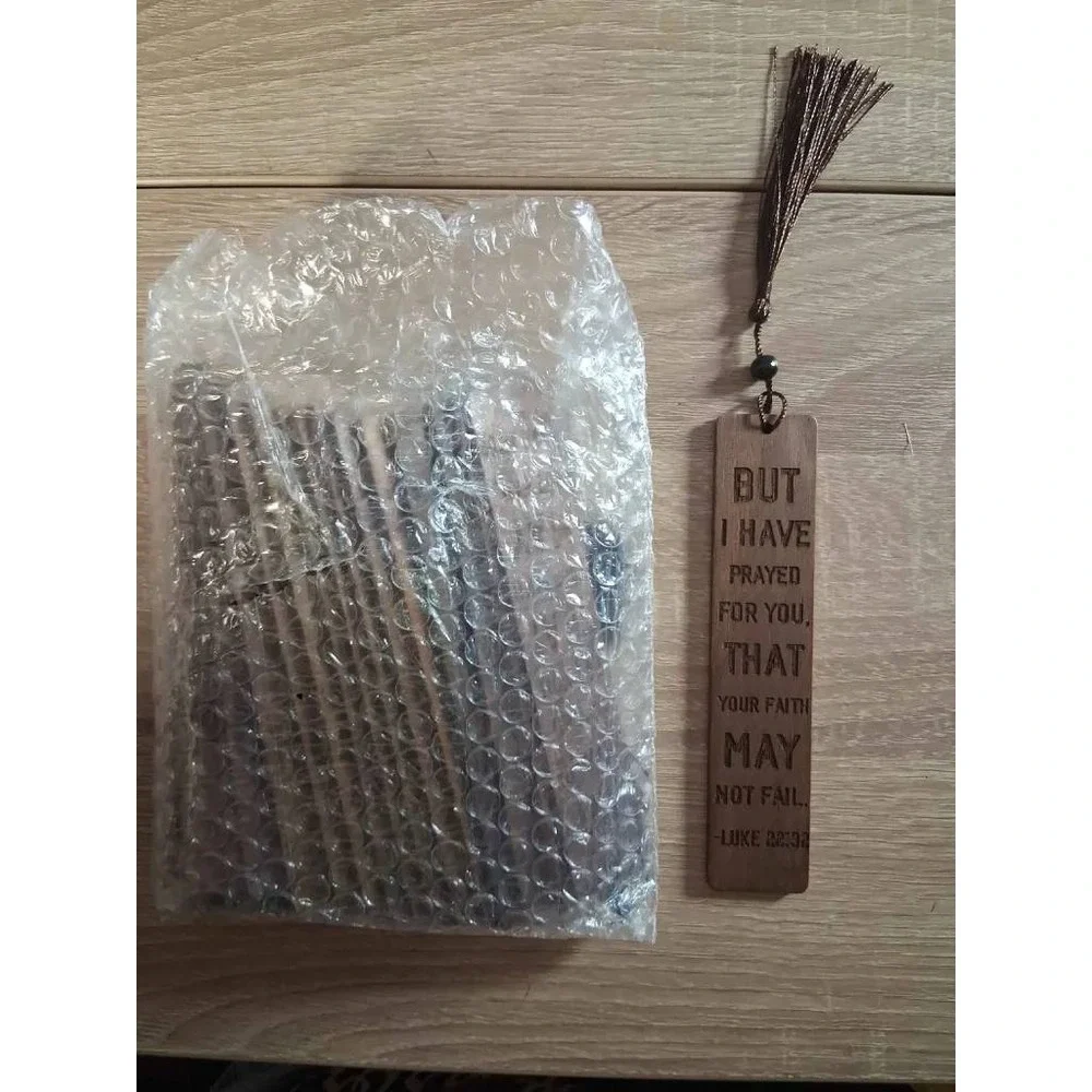 Resurhang 20 Pcs Christian Walnut Wood Bookmarks Luke 22:32 Fathers Day Gift Set